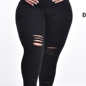 Pantalón Chupín con Rotura Negro Corsario